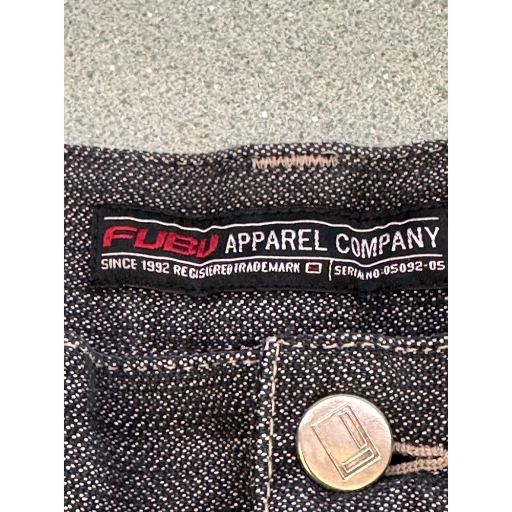 Vtg FUBU Baggy Jeans Mens 40x34 (Actual 36x31) Black Denim Wide Leg 90s Hip Hop - Picture 8 of 16
